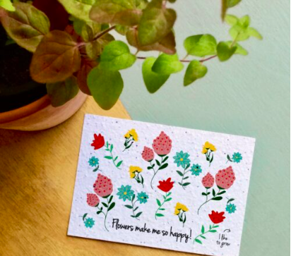 Bloom Flowers make me happy postcard